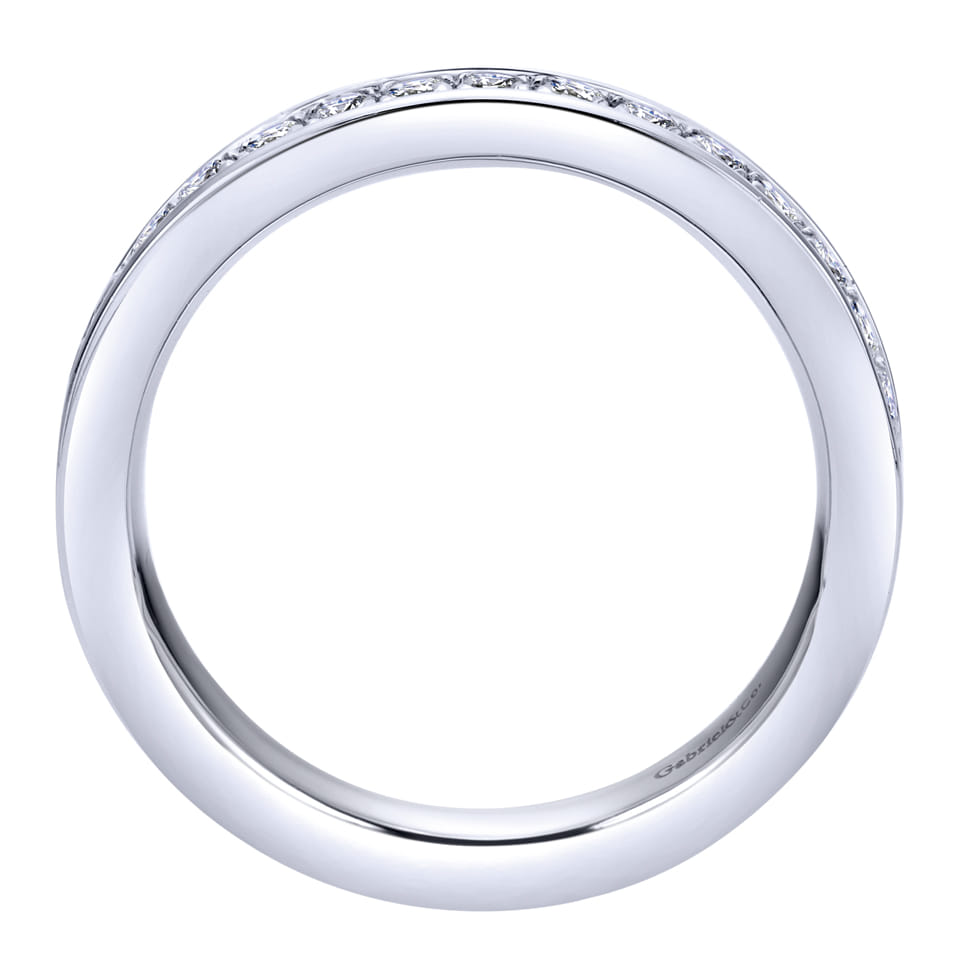 Eternity Band Wedding Ring in 14k White Gold with Round Natural Diamond at Gabriel & Co. - Shot 2