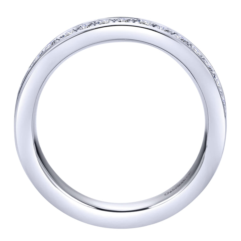 Eternity Band Wedding Ring in 14k White Gold with Round Natural Diamond at Gabriel & Co. - Shot 2