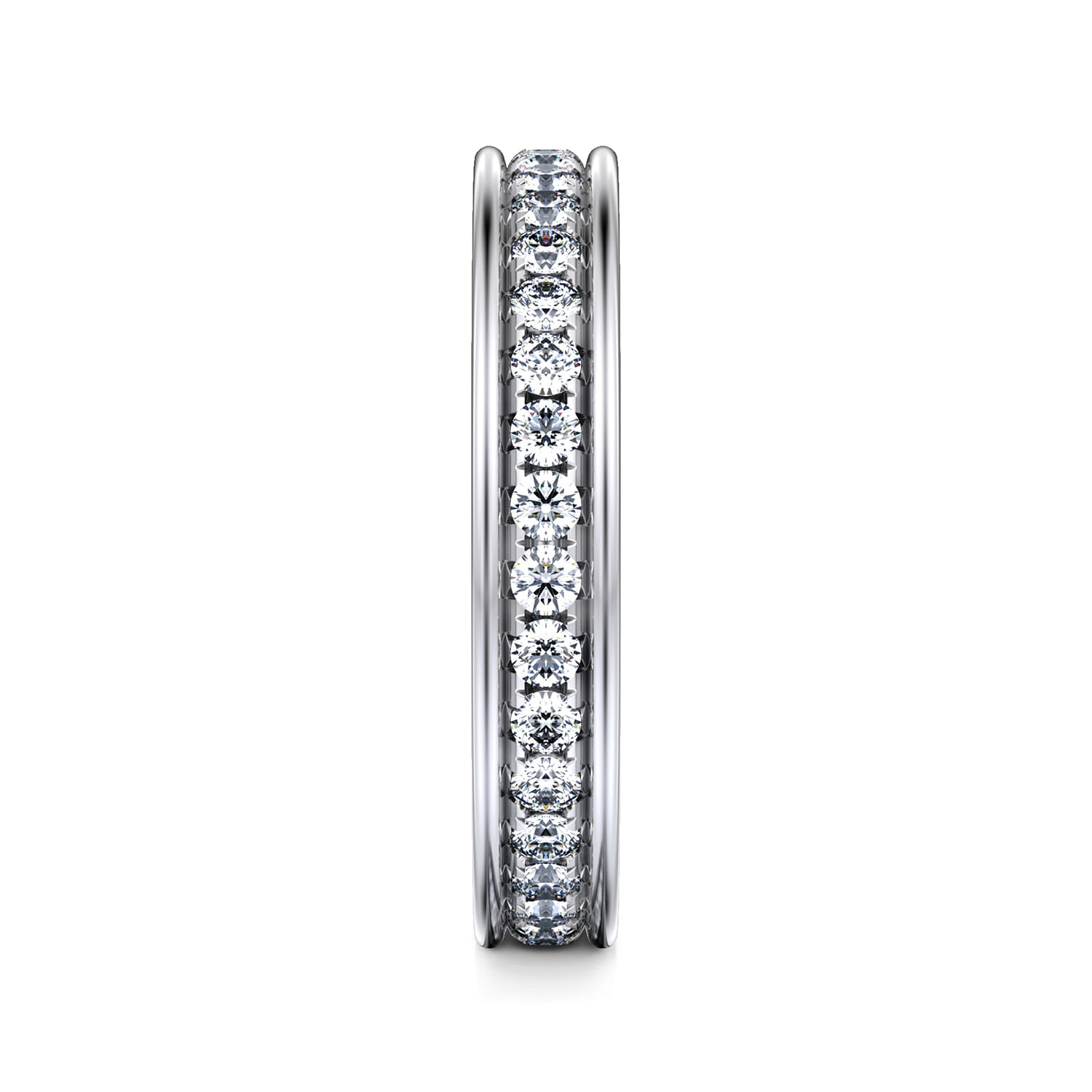 Eternity Band Wedding Ring in 14k White Gold with Round Natural Diamond at Gabriel & Co. - Shot 4