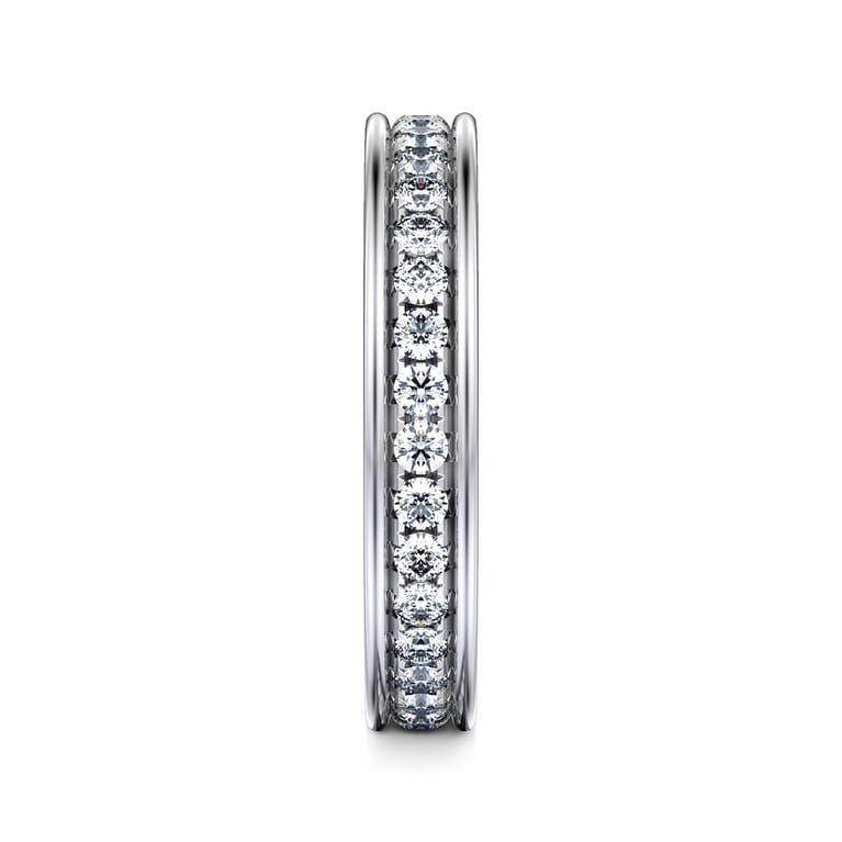Eternity Band Wedding Ring in 14k White Gold with Round Natural Diamond at Gabriel & Co. - Shot 4