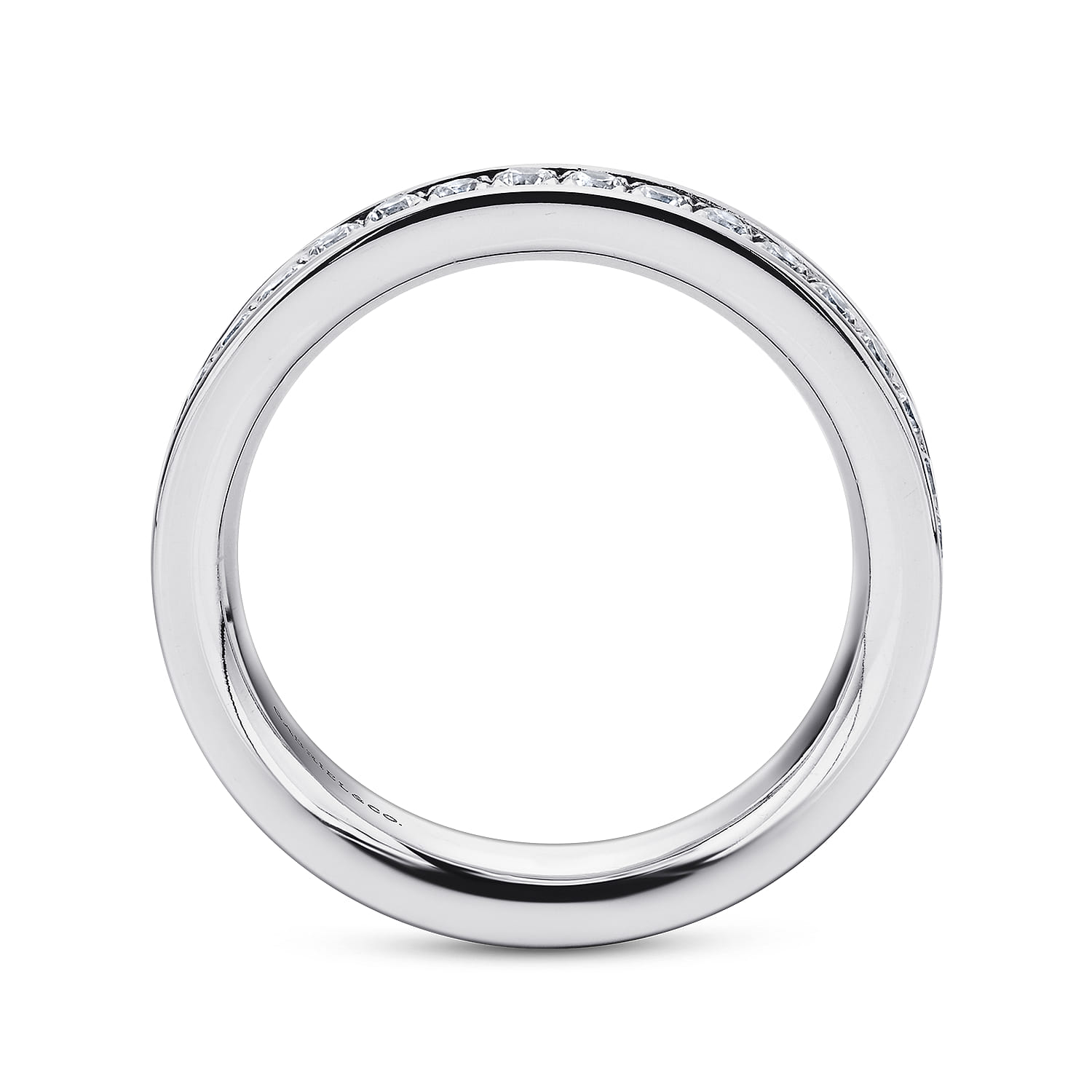 Eternity Band Wedding Ring in 14k White Gold with Round Natural Diamond at Gabriel & Co. - Shot 2