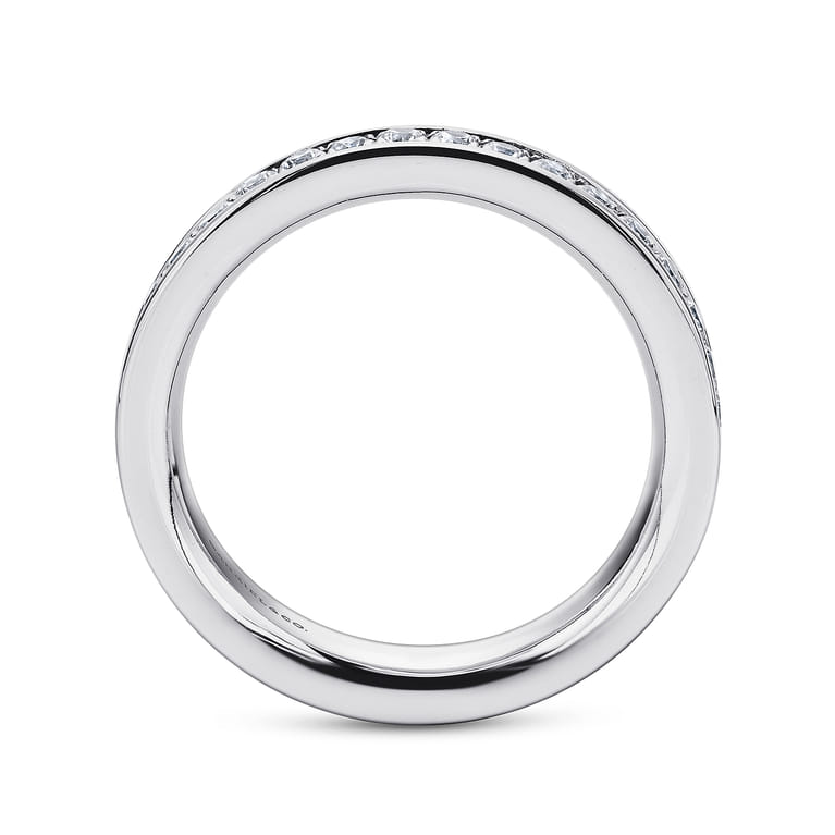 Eternity Band Wedding Ring in 14k White Gold with Round Natural Diamond at Gabriel & Co. - Shot 2
