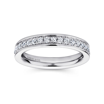 Romana - 14K White Gold Channel Set Diamond Eternity Band
