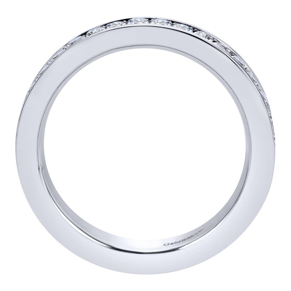 Eternity Band Wedding Ring in 14k White Gold with Round Natural Diamond at Gabriel & Co. - Shot 2