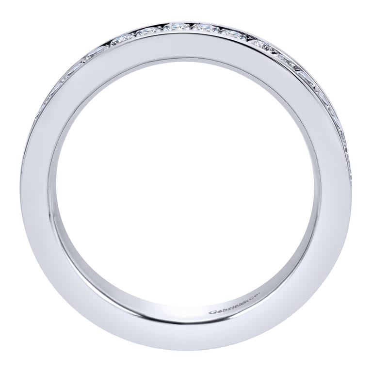 Eternity Band Wedding Ring in 14k White Gold with Round Natural Diamond at Gabriel & Co. - Shot 2
