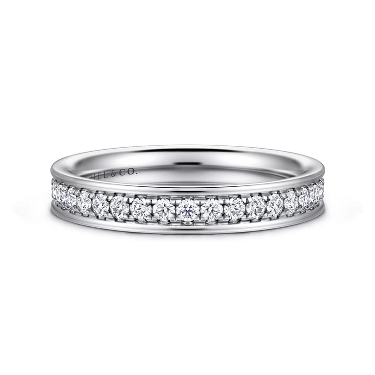 Eternity Band Wedding Ring in 14k White Gold with Round Natural Diamond at Gabriel & Co. - Shot 1