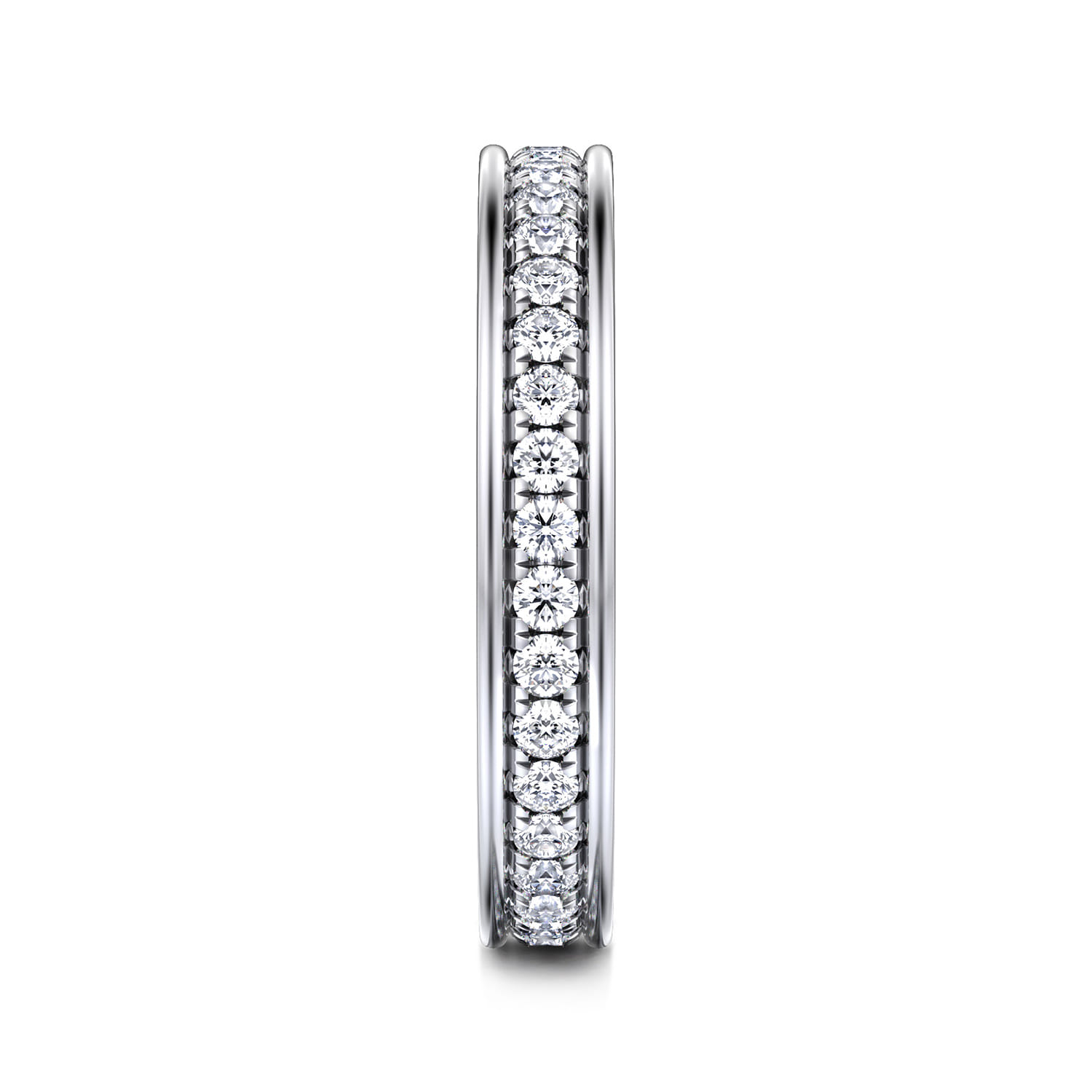 Eternity Band Wedding Ring in 14k White Gold with Round Natural Diamond at Gabriel & Co. - Shot 4