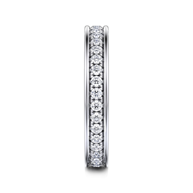 Eternity Band Wedding Ring in 14k White Gold with Round Natural Diamond at Gabriel & Co. - Shot 4