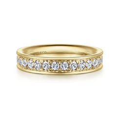 Romana - 14K Yellow Gold Channel Prong Set Diamond Eternity Band