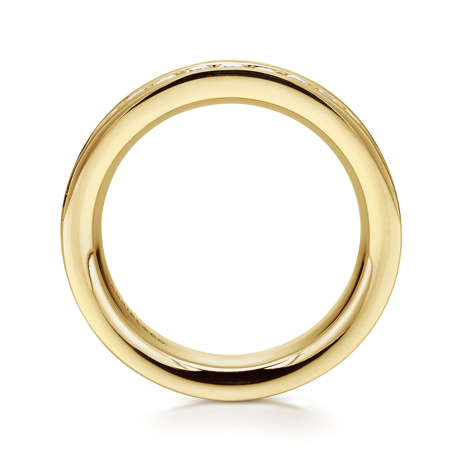 Eternity Band Wedding Ring in 14k Yellow Gold with Round Natural Diamond at Gabriel & Co. - Shot 2