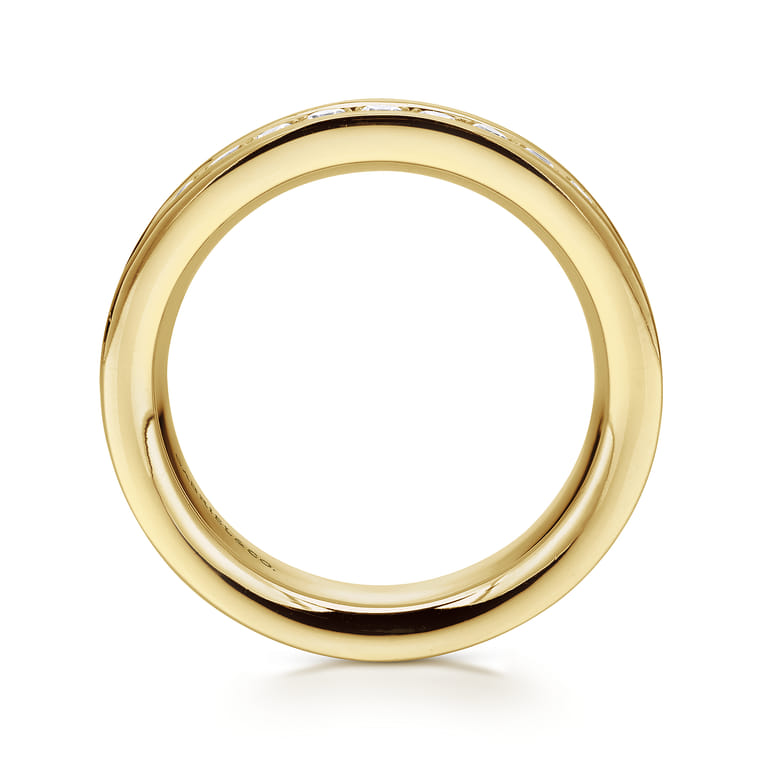Eternity Band Wedding Ring in 14k Yellow Gold with Round Natural Diamond at Gabriel & Co. - Shot 2