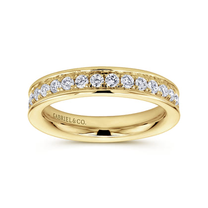 Romana - 14K Yellow Gold Channel Prong Set Diamond Eternity Band