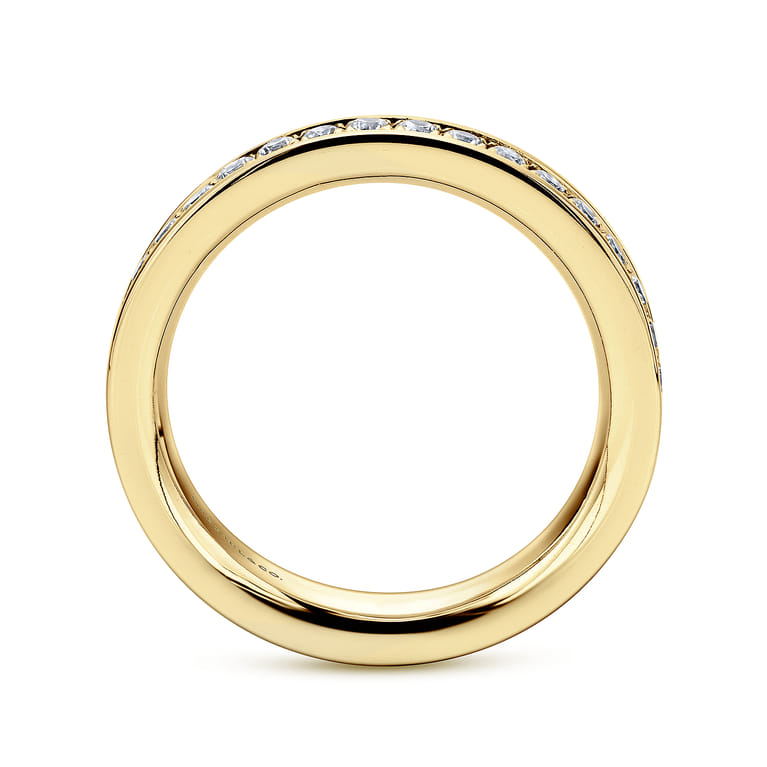 Eternity Band Wedding Ring in 14k Yellow Gold with Round Natural Diamond at Gabriel & Co. - Shot 2