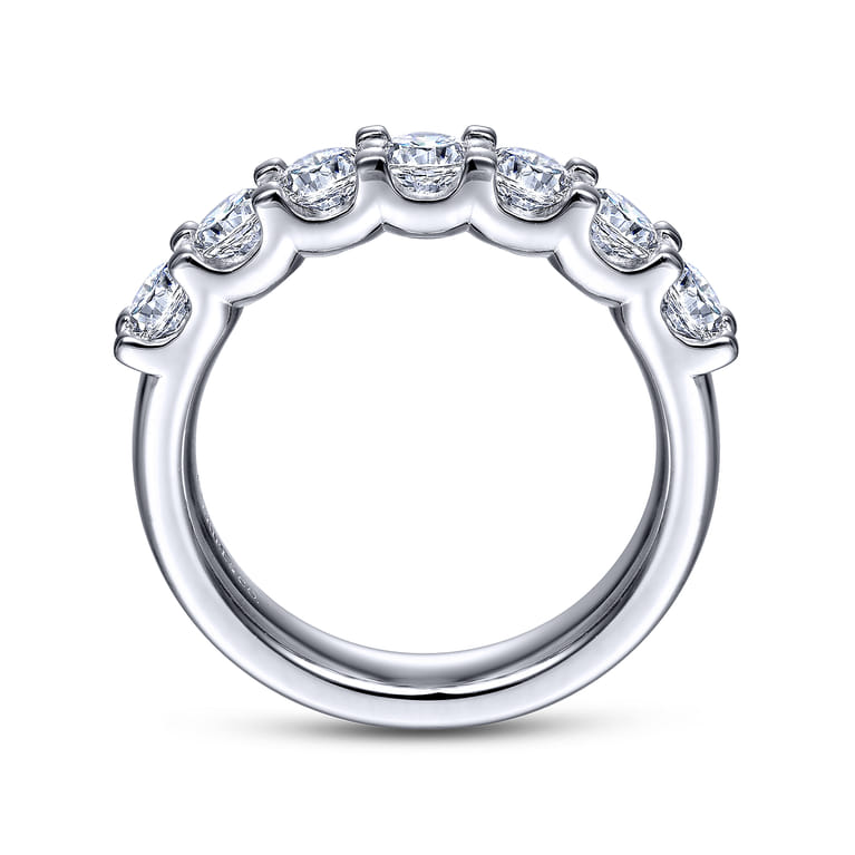 Straight Wedding Ring in 14k White Gold with Round Natural Diamond at Gabriel & Co. - Shot 2