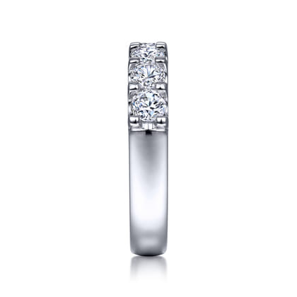 Ronda - 14K White Gold 7 Stone Shared Prong Round Diamond Anniversary Band