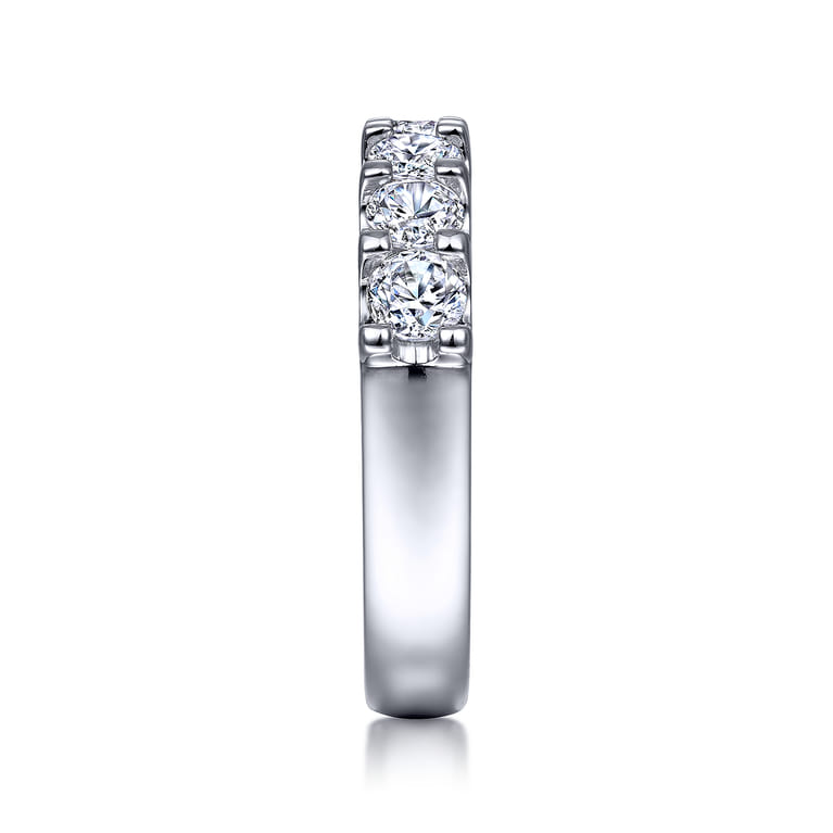 Straight Wedding Ring in 14k White Gold with Round Natural Diamond at Gabriel & Co. - Shot 4