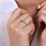 Straight Wedding Ring in 14k White Gold with Round Natural Diamond at Gabriel & Co.