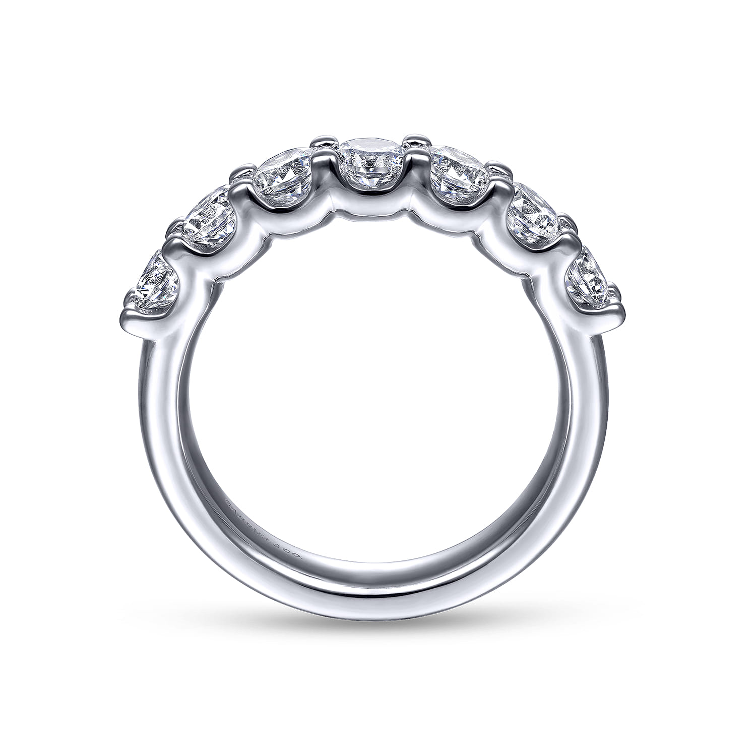 Fancy Wedding Ring in 14k White Gold with Round Natural Diamond at Gabriel & Co. - Shot 2