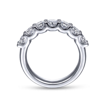 Ronda - 14K White Gold 7 Stone Shared Prong Round Diamond Anniversary Band