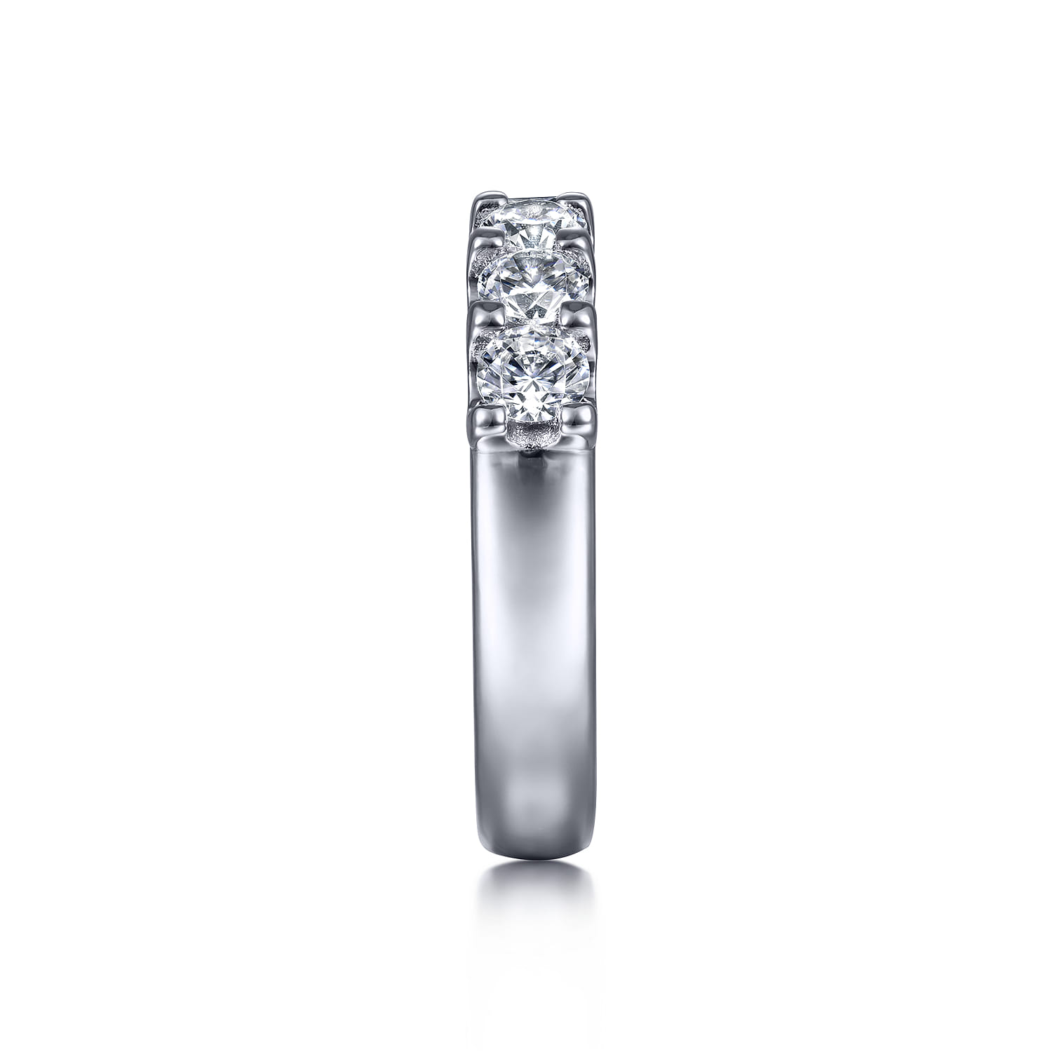 Fancy Wedding Ring in 14k White Gold with Round Natural Diamond at Gabriel & Co. - Shot 4