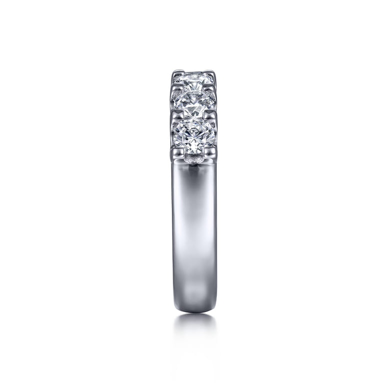 Fancy Wedding Ring in 14k White Gold with Round Natural Diamond at Gabriel & Co. - Shot 4