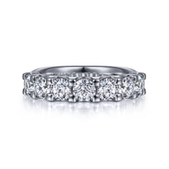 Ronda - 14K White Gold 7 Stone Shared Prong Round Diamond Anniversary Band