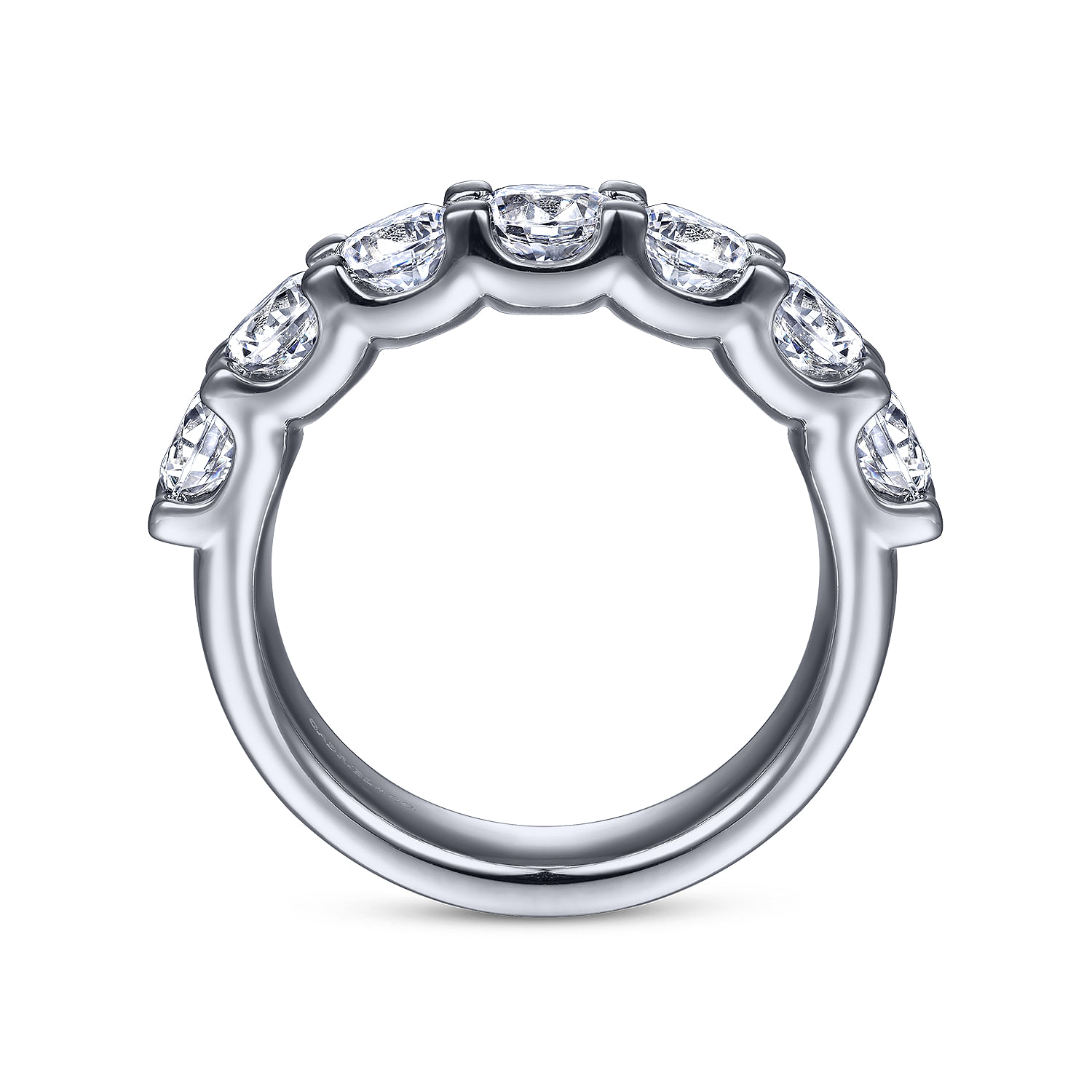 Fancy Wedding Ring in 14k White Gold with Round Natural Diamond at Gabriel & Co. - Shot 2