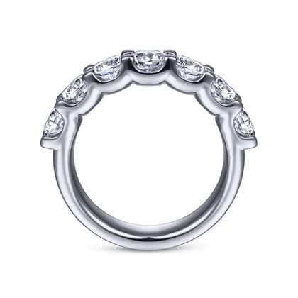 Ronda - 14K White Gold 7 Stone Shared Prong Round Diamond Anniversary Band