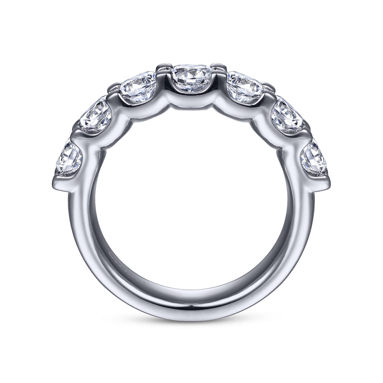 Fancy Wedding Ring in 14k White Gold with Round Natural Diamond at Gabriel & Co. - Shot 2