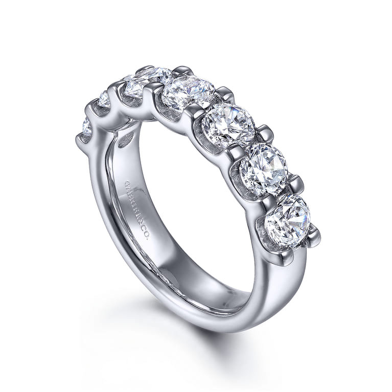 Fancy Wedding Ring in 14k White Gold with Round Natural Diamond at Gabriel & Co. - Shot 3