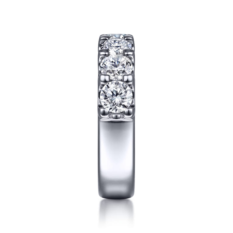 Fancy Wedding Ring in 14k White Gold with Round Natural Diamond at Gabriel & Co. - Shot 4