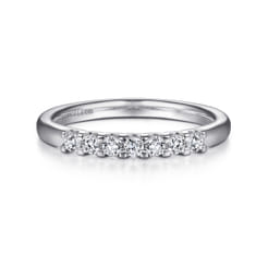 Ronda - 14K White Gold Round 7 Stone Diamond Anniversary Band