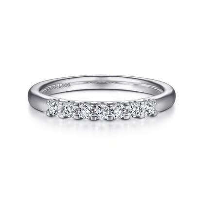 Ronda - 14K White Gold Round 7 Stone Diamond Anniversary Band
