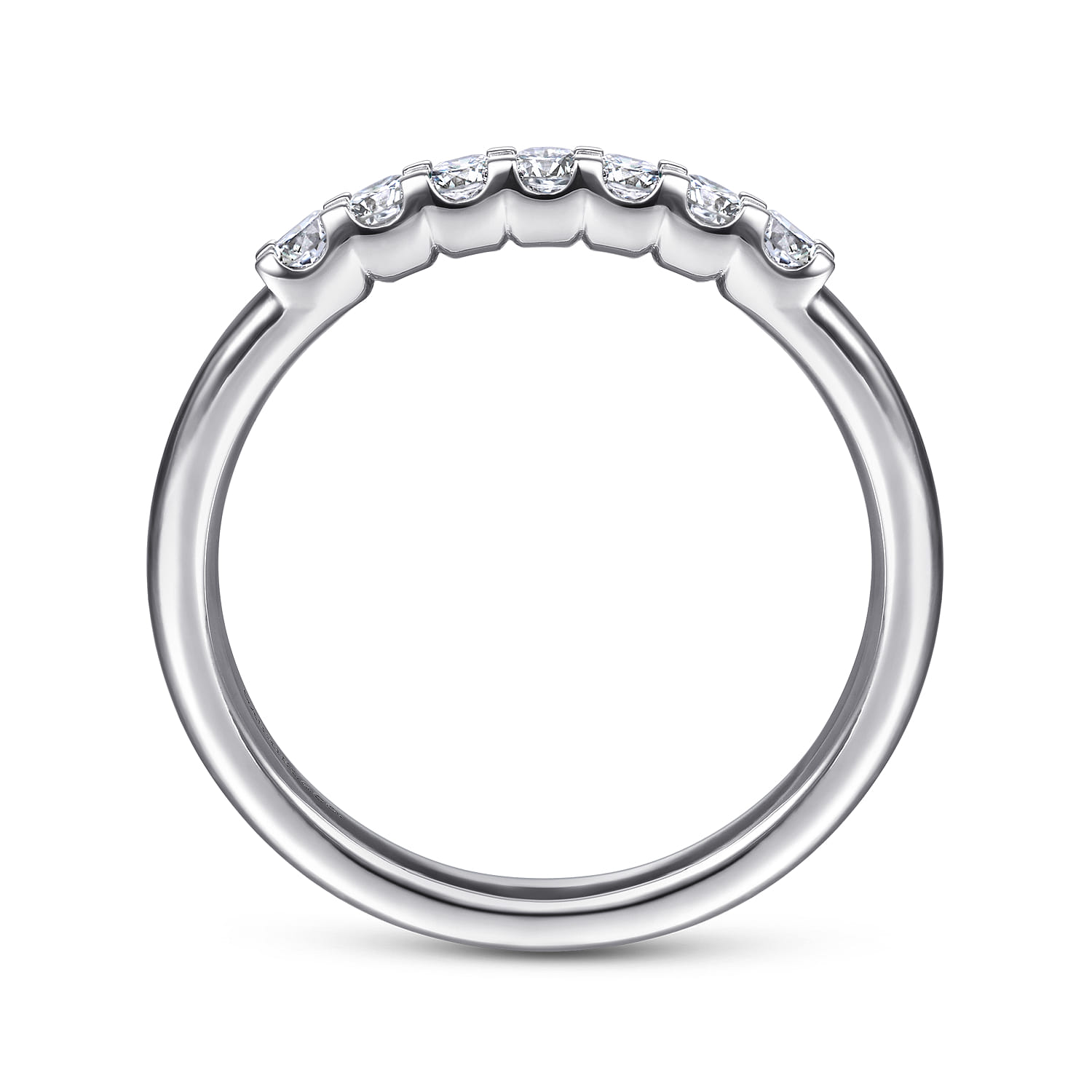 Straight Wedding Ring in 14k White Gold with Round Natural Diamond at Gabriel & Co. - Shot 2