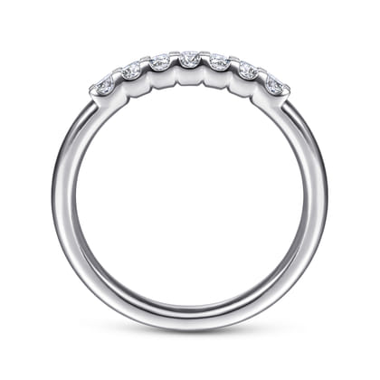 Ronda - 14K White Gold Round 7 Stone Diamond Anniversary Band