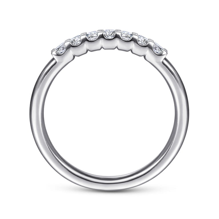 Straight Wedding Ring in 14k White Gold with Round Natural Diamond at Gabriel & Co. - Shot 2