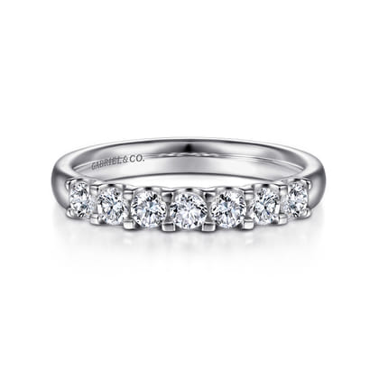 Ronda - 14K White Gold Round 7 Stone Diamond Anniversary Band