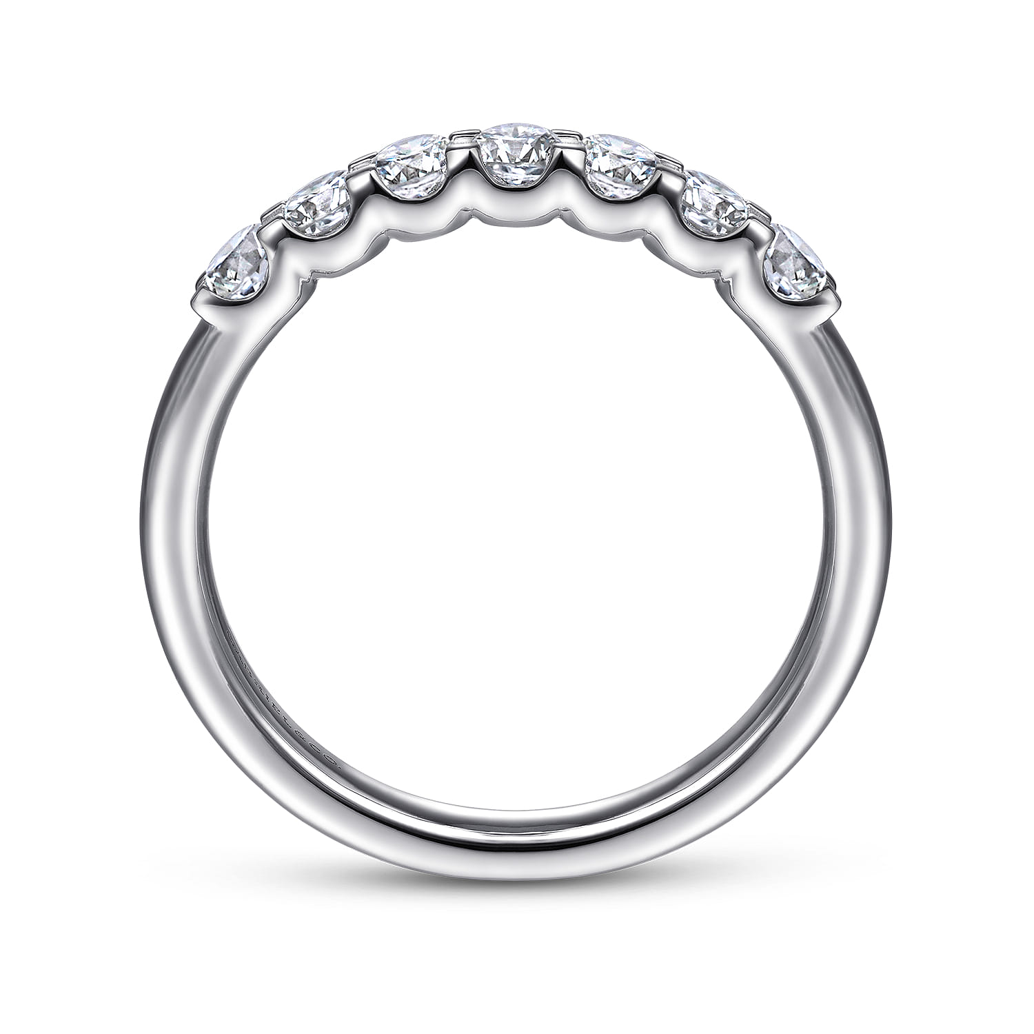 Straight Wedding Ring in 14k White Gold with Round Natural Diamond at Gabriel & Co. - Shot 2