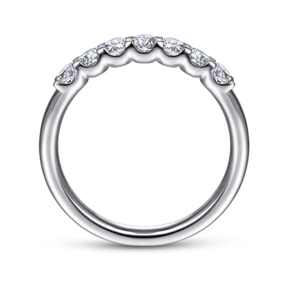 Ronda - 14K White Gold Round 7 Stone Diamond Anniversary Band