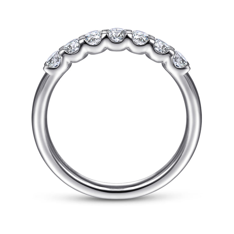 Straight Wedding Ring in 14k White Gold with Round Natural Diamond at Gabriel & Co. - Shot 2