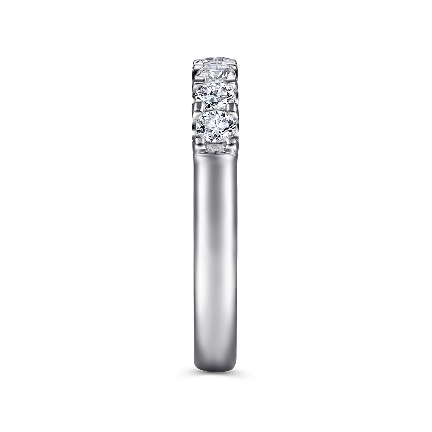 Straight Wedding Ring in 14k White Gold with Round Natural Diamond at Gabriel & Co. - Shot 4
