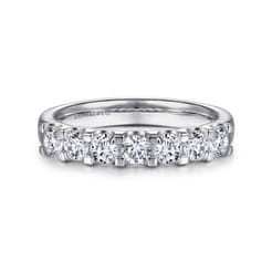 Ronda - 14K White Gold Round 7 Stone Diamond Anniversary Band