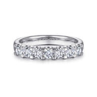 Ronda - 14K White Gold Round 7 Stone Diamond Anniversary Band