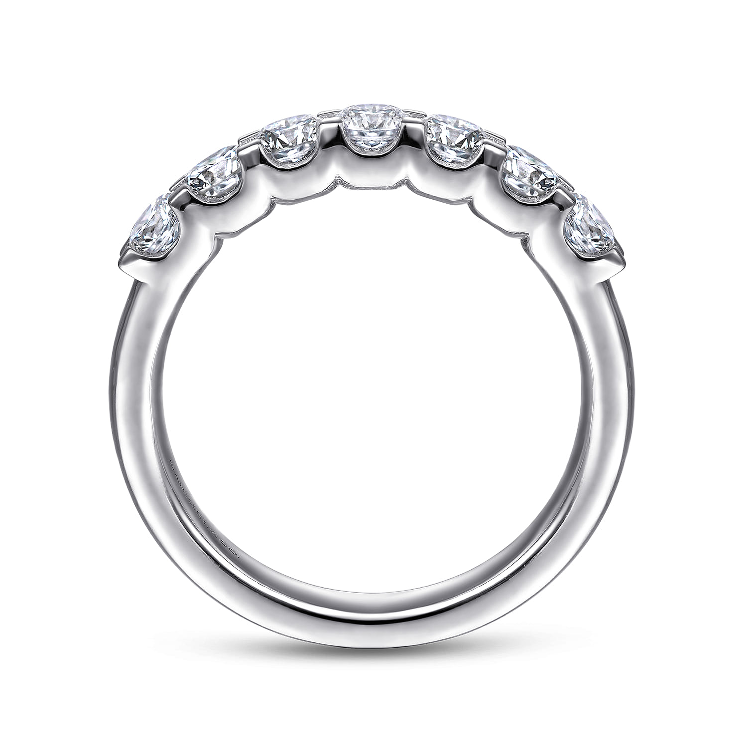 Straight Wedding Ring in 14k White Gold with Round Natural Diamond at Gabriel & Co. - Shot 2