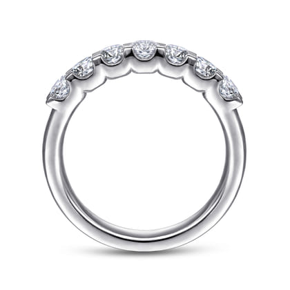 Ronda - 14K White Gold Round 7 Stone Diamond Anniversary Band