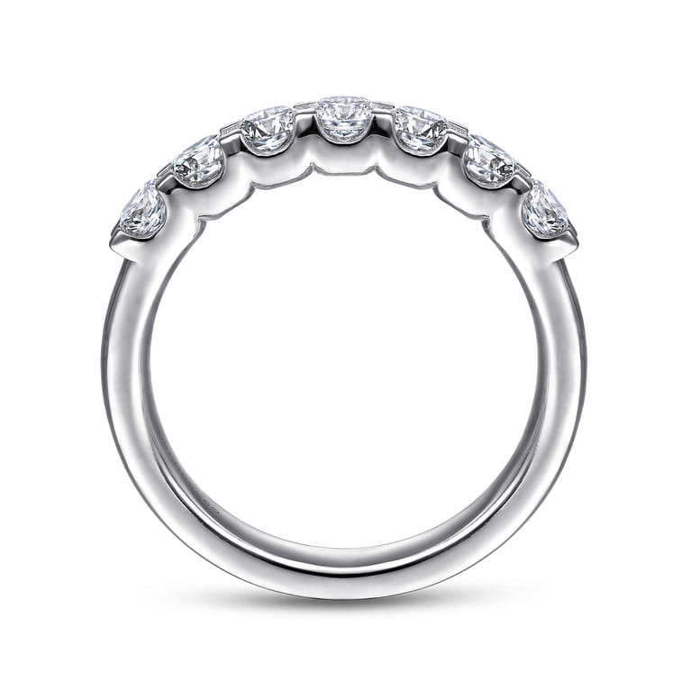 Straight Wedding Ring in 14k White Gold with Round Natural Diamond at Gabriel & Co. - Shot 2