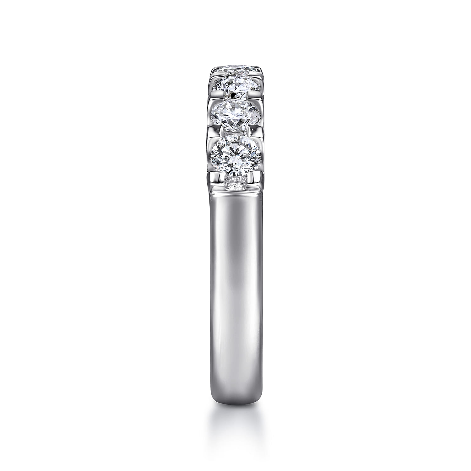 Straight Wedding Ring in 14k White Gold with Round Natural Diamond at Gabriel & Co. - Shot 4