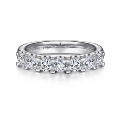 Ronda - 14K White Gold Round 7 Stone Diamond Anniversary Band