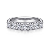 Ronda - 14K White Gold Round 7 Stone Diamond Anniversary Band