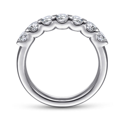 Ronda - 14K White Gold Round 7 Stone Diamond Anniversary Band